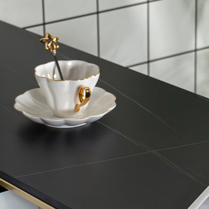 Tavolo da cocktail bar rettangolo glam a doppio piedistallo/tavolo da pub con cassetto