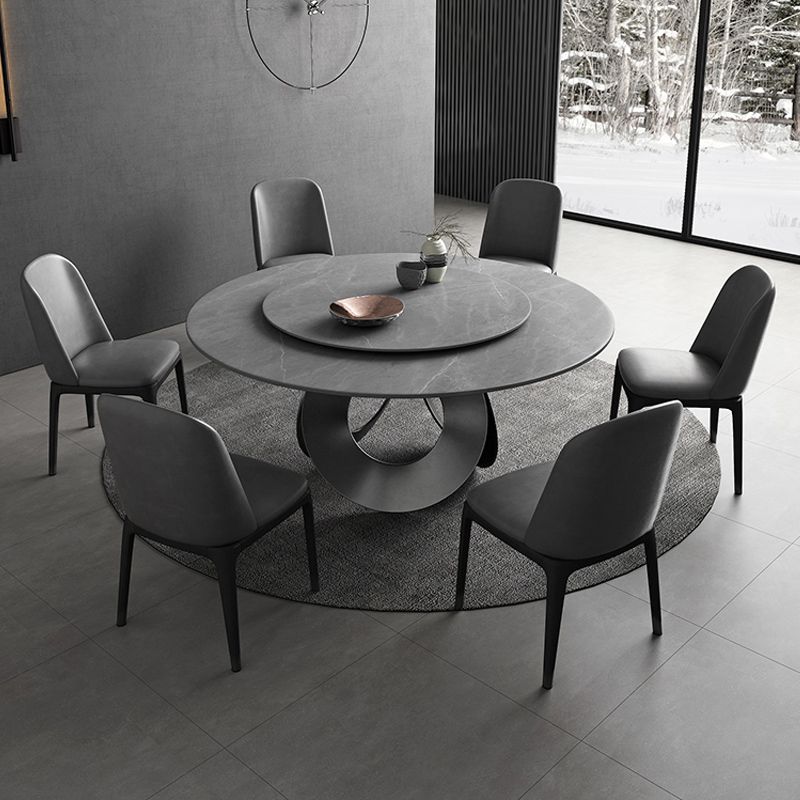 Modern 1/4/5/7 Pieces Dining Set Sintered Stone Round Dining Furniture Set /Separate Items Clearhalo 'Dining Room Sets' 'Dining Tables & Seating' 'dining_room_set' 'furn' 'furn_dining_room_set' 'Furniture' 'furniture_dining_room_set' 'Kitchen & Dining Furniture' 'kitchen&dining_furn' 'kitchen' 1200x1200_1ae0f73e-3cad-4561-be81-beda76769d3f