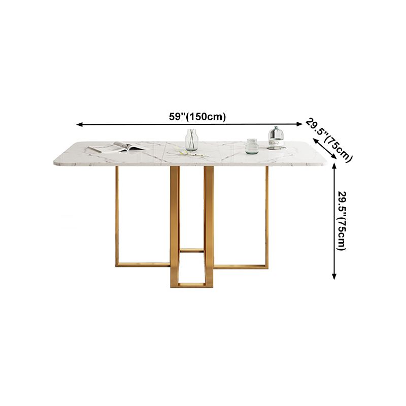 Contemporary Style Table Stone Dining Table Rectangle for Dining Room Home Clearhalo ' dining_table' 'Dining Tables & Seating' 'Dining Tables' 'furn' 'furn_dining_table' 'Furniture' 'furniture_dining_table' 'Kitchen & Dining Furniture' 'kitchen&dining_furn' 'kitchen' 'kitchen_dining_table' 1200x1200_1ae16717-c5cf-4ca6-81e4-ca3b81dedd39