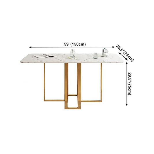 Contemporary Style Table Stone Dining Table Rectangle for Dining Room Home