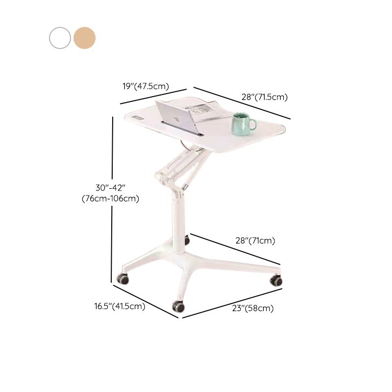 Modern Style Office Desk Rectangular Shape Movable Table with Wheels for Office