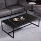 Table basse rectangulaire Trestle 1, finition noire ardoise