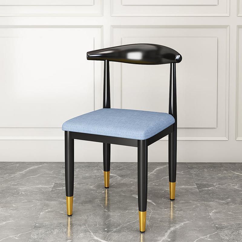 Glam Metal Dining Chairs Open Back Dining Side Furniture in Matte Finish for Indoor Clearhalo 'Dining Chairs' 'Dining Tables & Seating' 'dining_chair' 'furn' 'furn_dining_chair' 'Furniture' 'Kitchen & Dining Furniture' 1200x1200_1ae22ee0-18d4-43cc-9302-70042295a8d5