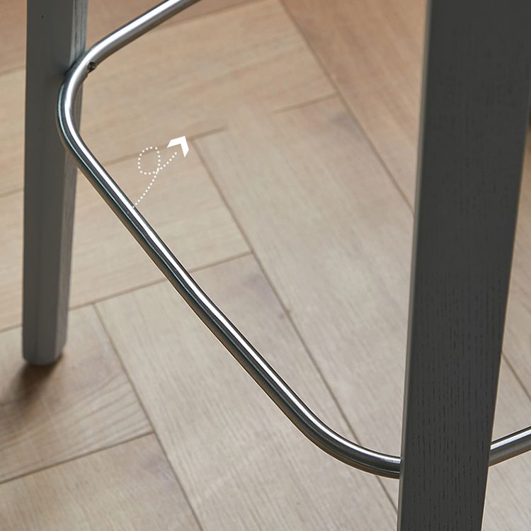 Tabouret de comptoir à dos de dossier moderne en bois tabouret de bar de café avec siège en bois et pédale