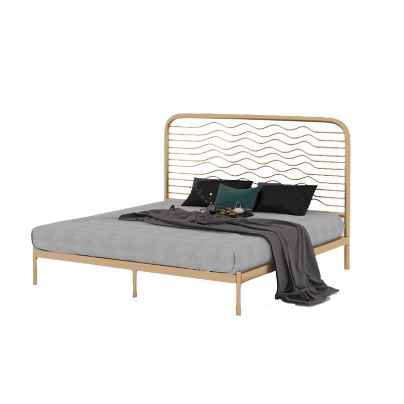 Glam Metallic Standard Bed, Beveled Open-Frame Headboard Bed Frame Clearhalo 'Bedroom Furniture' 'Beds' 'furn' 'furn_beds' 'Furniture' 1200x1200_1ae2c85b-dd68-49be-8a11-da7830519c31
