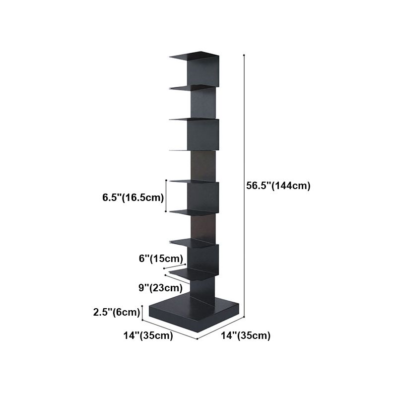 Black Contemporary Corner Bookshelf Closed Back Vertical Steel Shelf Clearhalo 'Bookcases' 'furn' 'furn_bookcases' 'Furniture' 'furniture_bookcases' 'kitchen' 'kitchen_bookcases' 'Living Room Furniture' 'Office Furniture' 1200x1200_1ae37f58-8564-4716-91e6-27b65181050e
