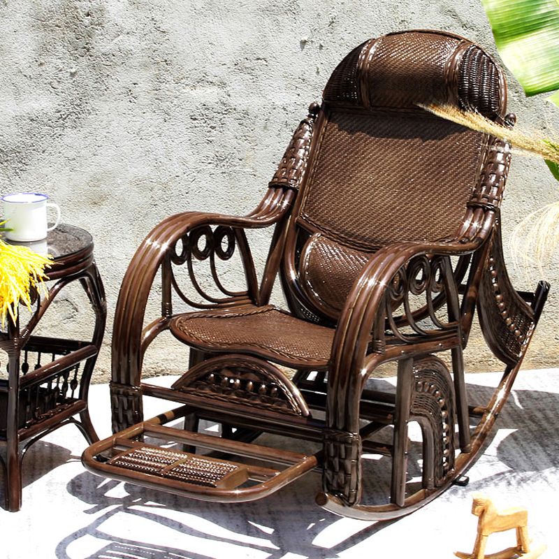 Traditional Rocking Chair Rattan Frame Solid Color Spindle Backrest Indoor Rocking Chair Clearhalo 'Chairs & Seating' 'furn' 'furn_rocking_chairs' 'Furniture' 'Living Room Furniture' 'Rocking Chairs' 'rocking_chairs' 1200x1200_1ae3fdc3-f5b9-43b1-946b-3fc51d95098a