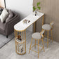 White Stone Bar Dining Table Contemporary Bar Table with Sled Base Clearhalo 'Bar Furniture' 'Bar Tables' 'bar_tables' 'Furniture' 'furniture_bar_tables' 'Kitchen & Dining Furniture' 1200x1200_1ae49929-d10a-4338-a9a4-ef2a65ec4a30