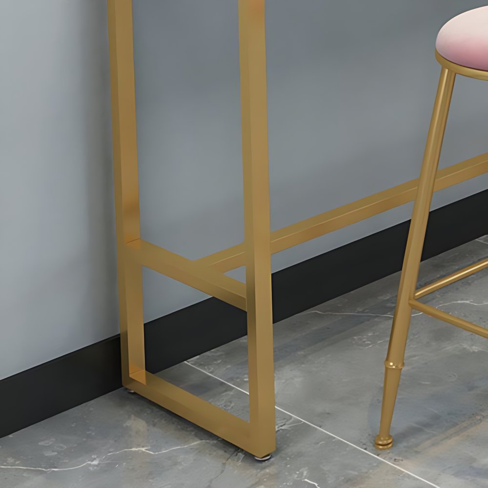 Rectangle Sintered Stone Bar Table Luxury Armless Stools 1/4/7 Pieces ...