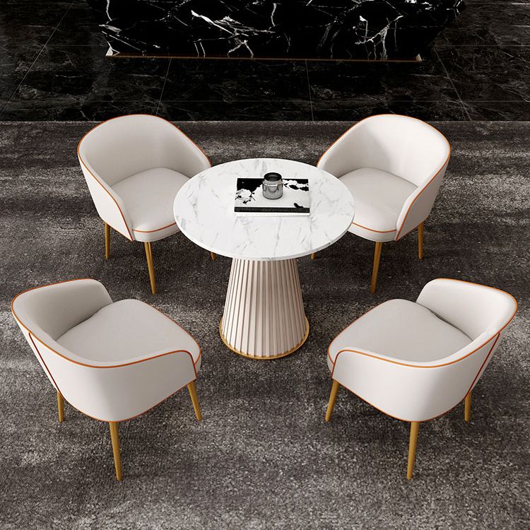 1/3/4/5 Pcs Metal Modern Dining Room Set with Round Table and Metal Base Dining Set Clearhalo 'Dining Room Sets' 'Dining Tables & Seating' 'dining_room_set' 'furn' 'furn_dining_room_set' 'Furniture' 'furniture_dining_room_set' 'Kitchen & Dining Furniture' 'kitchen&dining_furn' 'kitchen' 1200x1200_1ae66879-7144-4659-bdba-624538d66703