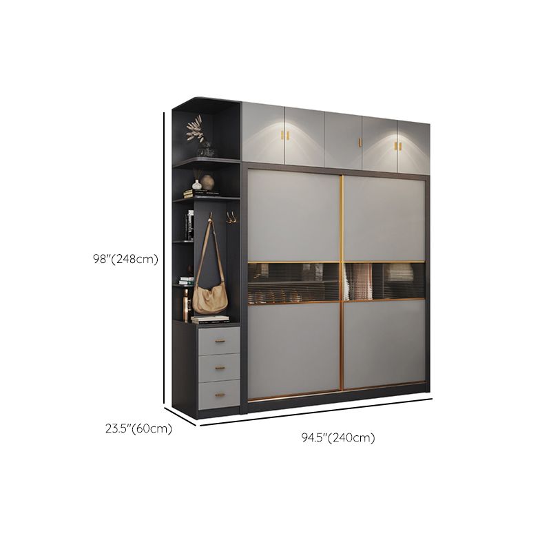 Guardaroba moderno per il guardaroba in legno morbido e guardaroba delle porte