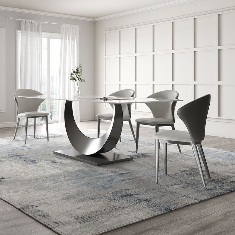 Modern Dining Room Set 1/3/4/5/8 Pcs Sintered Stone Top Table with Wingback Chairs Clearhalo 'Dining Room Sets' 'Dining Tables & Seating' 'dining_room_set' 'furn' 'furn_dining_room_set' 'Furniture' 'Kitchen & Dining Furniture' 1200x1200_1aed7a40-4016-4c0a-9314-433920d0aaa5
