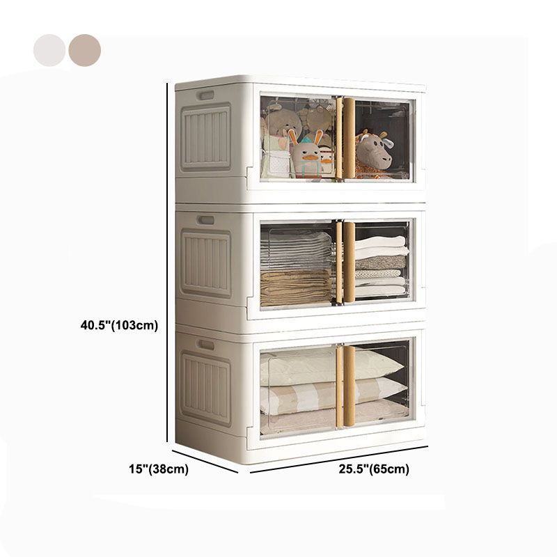 White Storage Cabinet Contemporary Hinged Wardrobe Cabinet for Bedroom