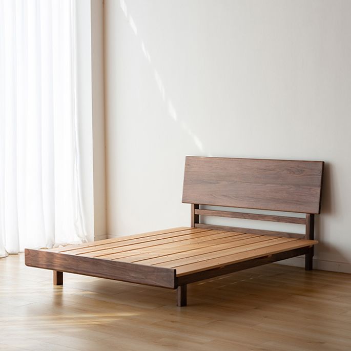 Mid-Century Modern Standard Bed Headboard Bed Frame with Legs