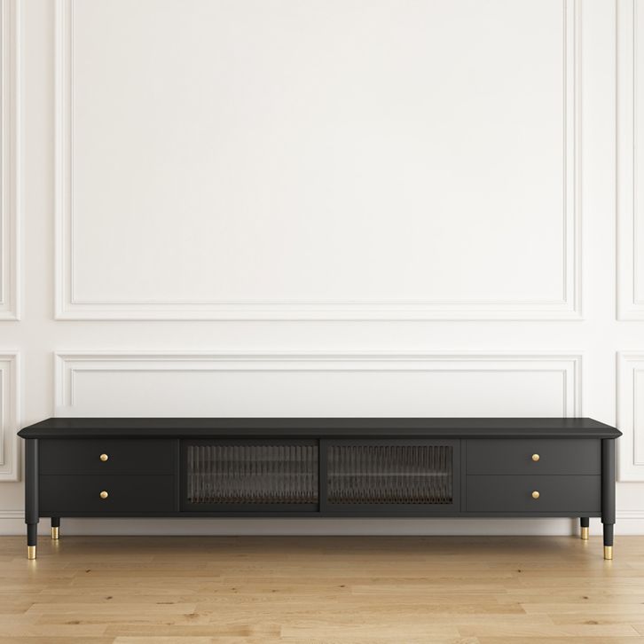 Rubberwood TV Media Stand 4-Drawer Enclosed Storage TV Stand Console Clearhalo 'furn' 'furn_tv_stands_entertainment_centers' 'Furniture' 'Living Room Furniture' 'TV Stands & Entertainment Centers' 'TV Stands & Media Storage Furniture' 'tv_stands_entertainment_centers' 1200x1200_1aeefb23-485e-416d-9b38-433adc0e9131