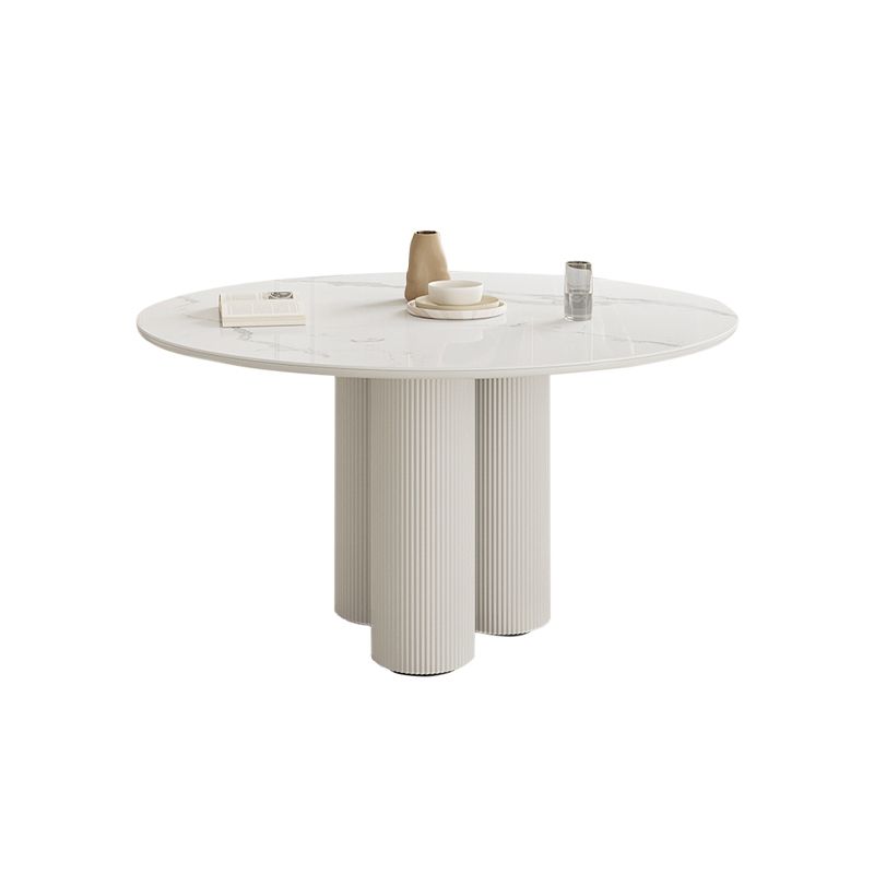 White Modern Table Set 1/2/3/5 Pcs Kitchen Table and Chairs with Metal Frame