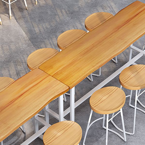 Rectangle Wood Bar Dining Table Contemporary Bar Table with Trestle Base Clearhalo 'Bar Furniture' 'Bar Tables' 'bar_tables' 'furn' 'furn_bar_tables' 'Furniture' 'furniture_bar_tables' 'Kitchen & Dining Furniture' 1200x1200_1aefa325-59df-4dc7-b7db-5bd33478093e