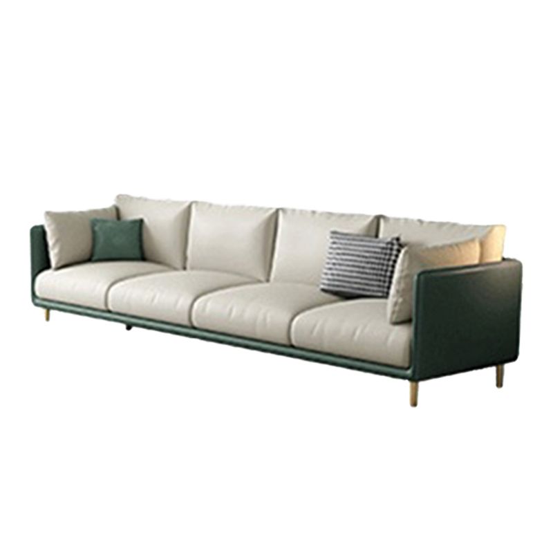 Green and White Stain Resistant Settee Sofa Leather Square Arm Loveseat Clearhalo 'furn' 'furn_sofas' 'Furniture' 'furniture_sofas' 'kitchen' 'kitchen_sofas' 'Living Room Furniture' 'Sofa' 'sofas' 1200x1200_1aefed66-bc65-4e92-a6f4-a5bf8c414eac
