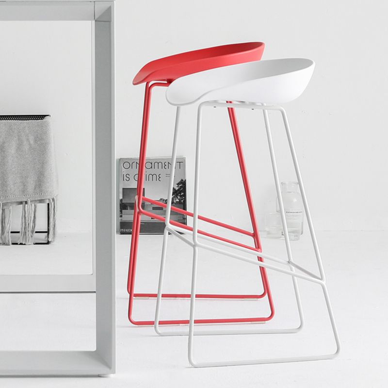 Nordic Indoor Low Back Barstool Simple Iron Tall Stool with Plastic Seat Clearhalo 'Bar Furniture' 'Bar Stools' 'bar_stools' 'furn' 'furn_bar_stools' 'furniture_bar_stools' 'Kitchen & Dining Furniture' 'kitchen&dining_furn' 'kitchen' 'kitchen_furn' Furniture' 1200x1200_1af1e60f-1a44-45a0-90b2-37bd1dd2d9b7