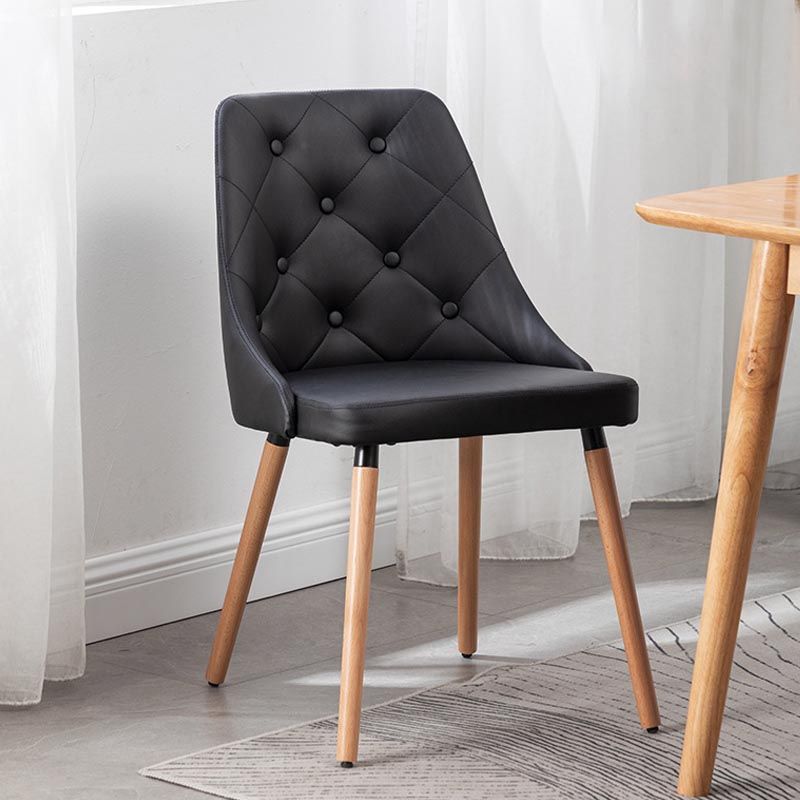 Moderne PU lederen eetkamerstoelen Parsons stoel in matte afwerking voor binnen