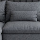 30.7 " H Grey Cotton Blend Flared Arm Sofa & Chaise for Living Room
