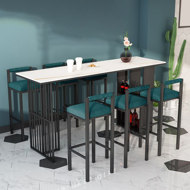 Stile glam 1/2/7 pezzi tavolo da bar rettangolare in pietra set per interno