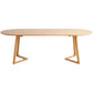 Solid Wood Dining Table Oval Dining Table with Double Pedestal Base