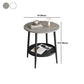 4 Legs Round Side Table Modern  Slate Sofa Corner Table with Storage