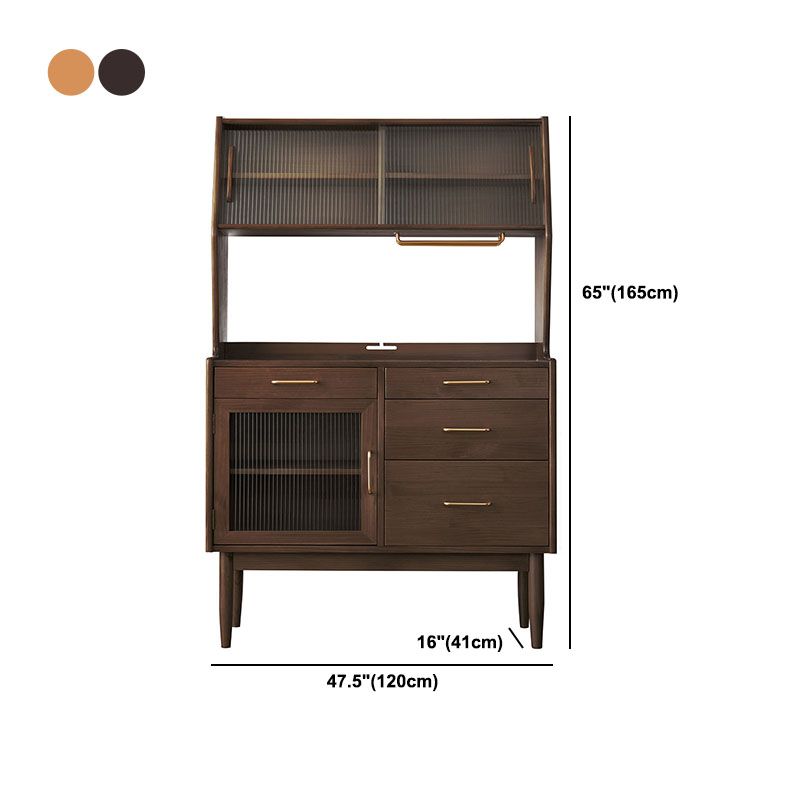 Buffet da pranzo in legno massiccio con cassetti server da pranzo contemporaneo