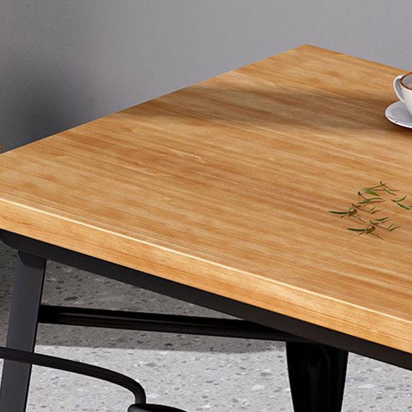 Industrial Style Solid Wood Dining Set with Fixed Table and 4 Legs Base for Home Use Clearhalo 'Dining Room Sets' 'Dining Tables & Seating' 'dining_room_set' 'furn' 'furn_dining_room_set' 'Furniture' 'furniture_dining_room_set' 'Kitchen & Dining Furniture' 'kitchen&dining_furn' 'kitchen' 1200x1200_1afd0ebb-2824-4078-8d1e-7e5c6740aeac