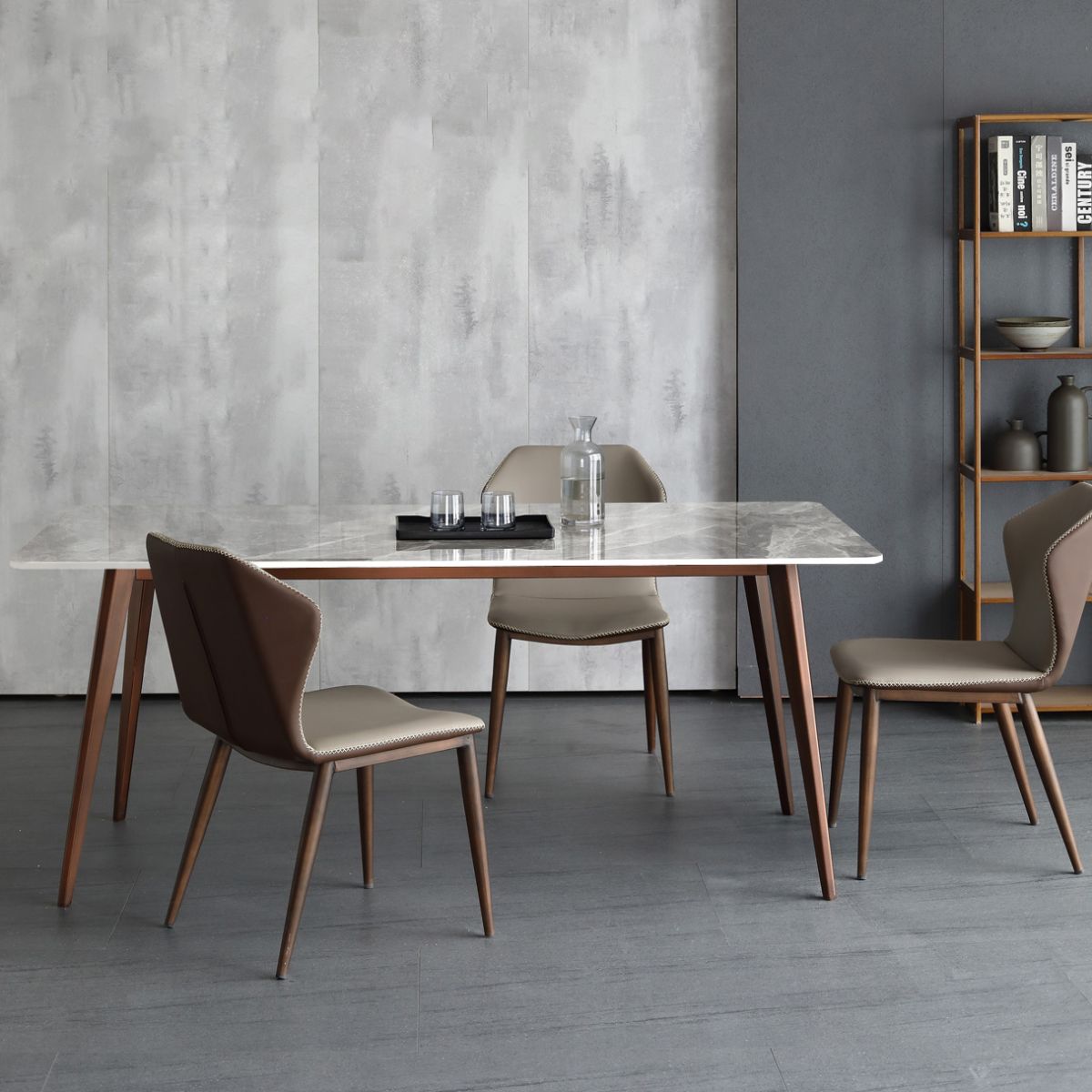 Mesa de comedor rectangular de piedra sinterizada Mesa de cocina moderna para comedor