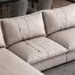 Recessed Arm Sofa & Chaise 129.92" W 66.93" x D 31.5 H" x Loose Back Sofa, Faux Leather