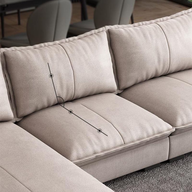 Sofá y chaise empotrado 129.92 "W 66.93" X D 31.5 H "x Sofá de espalda suelta, cuero falso