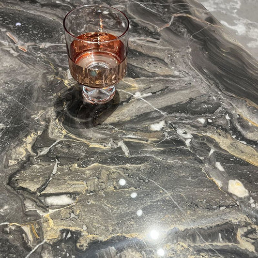 11"H Contemporary Coffee Table Black Slate Coffee Cocktail Table