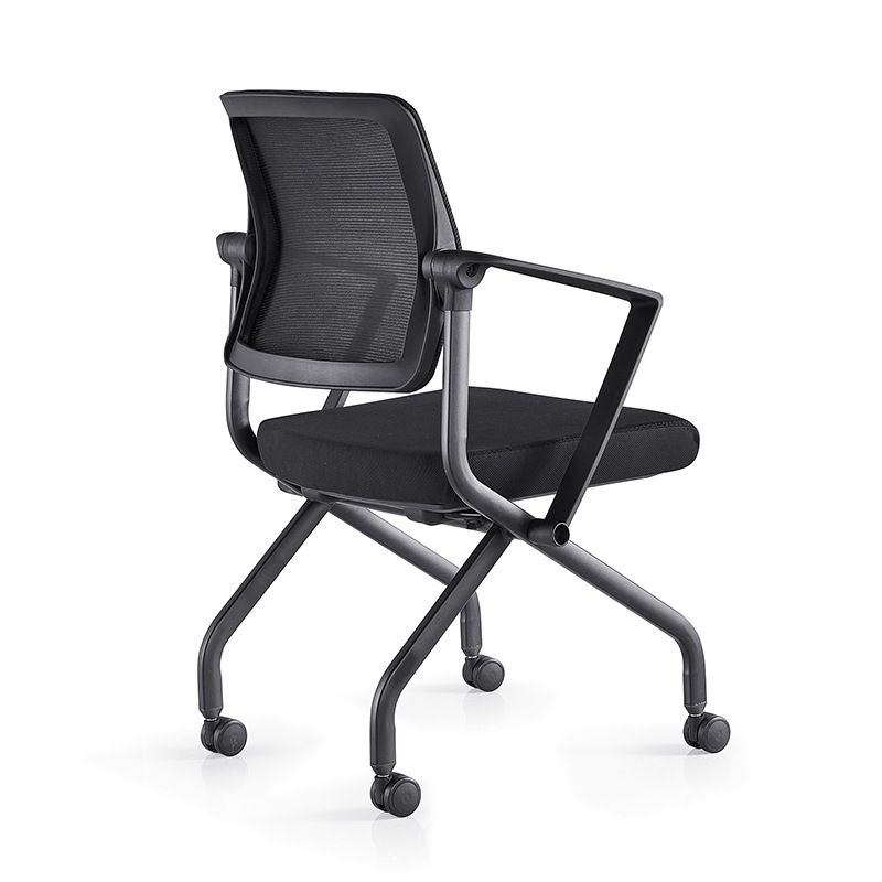 Contemporary Arm Chair Fixed Arms Black with Wheels Office Chair Clearhalo 'furn' 'furn_office_chair' 'Furniture' 'Office Chairs' 'Office Furniture' 'office_chair' 1200x1200_1aff1fc4-a815-46b2-9c9b-06c8372a7f0f