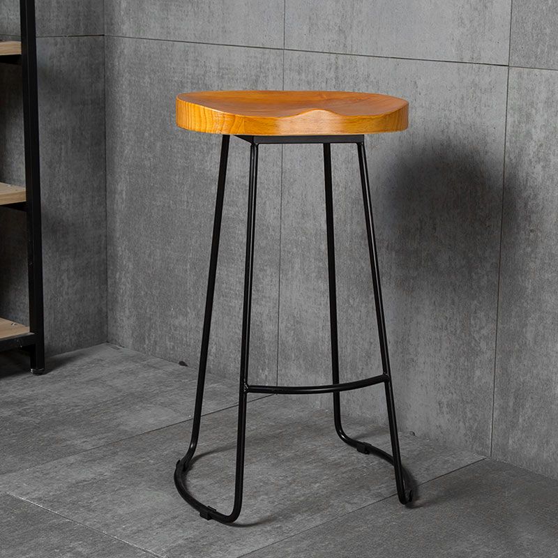 Industrial Backless Counter Stool Natural Wood Counter & Bar Stool for Coffee Shop Clearhalo 'Bar Furniture' 'Bar Stools' 'bar_stools' 'furn' 'furn_bar_stools' 'Furniture' 'Kitchen & Dining Furniture' 1200x1200_1aff4719-dfe8-4047-9a94-9736423daeac