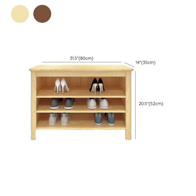 Banca in legno di gomma moderna rettangolo da 14 "panca larga