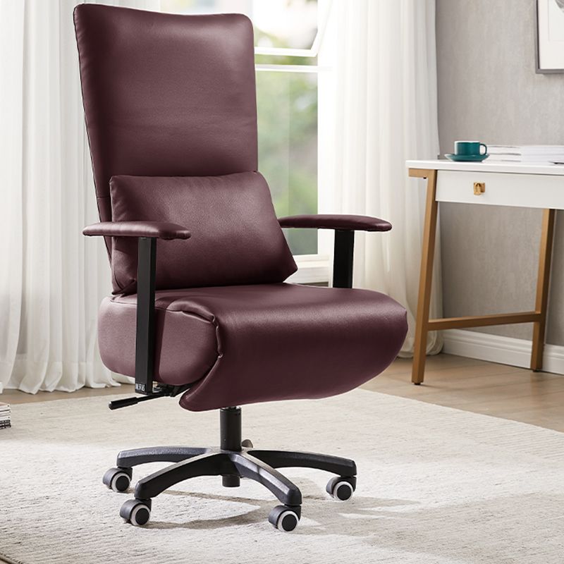 Modern Office Chair Swivel Arm Accent High-Back Leather Chair Clearhalo 'furn' 'furn_office_chair' 'Furniture' 'Office Chairs' 'Office Furniture' 'office_chair' 1200x1200_1b03feb2-e065-41ea-a0c1-7fb4bfcfb1a4