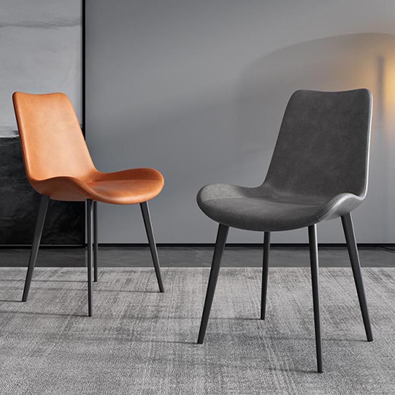 Industrial Leather Armless Dining Chair Wingback Side Chair for Kitchen Clearhalo 'Dining Chairs' 'Dining Tables & Seating' 'dining_chair' 'furn' 'furn_dining_chair' 'Furniture' 'Kitchen & Dining Furniture' 1200x1200_1b04099f-f35d-4cdf-bc87-29a09e622eab