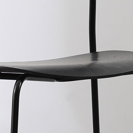 Silla de cocina sin brazo industrial de madera silla lateral abierta con base de metal