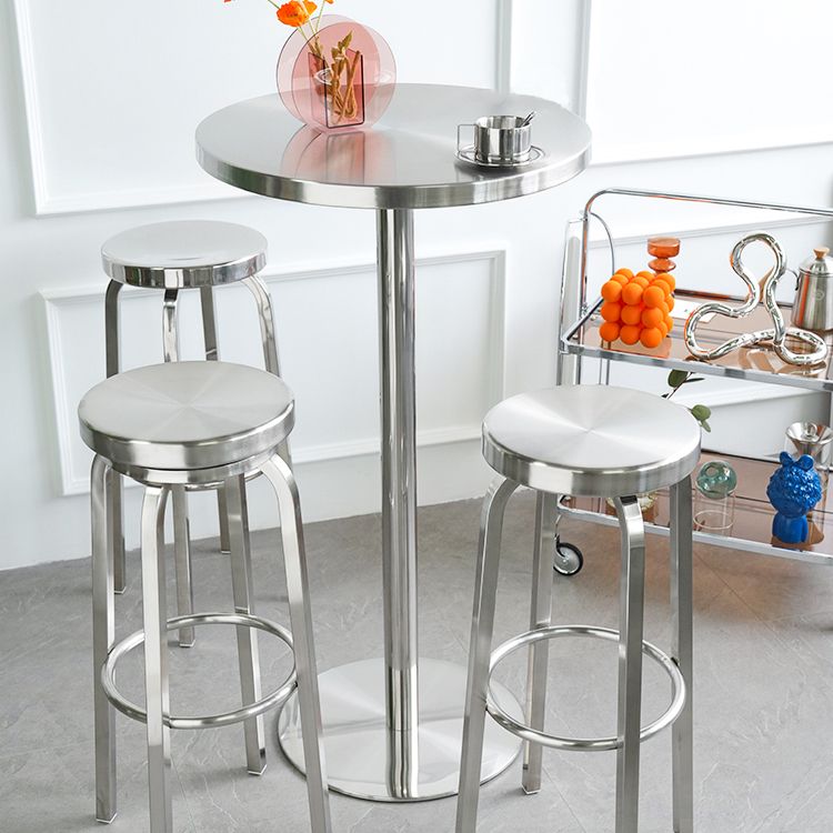 Glossy Backless Barstool Brushed Stainless Steel Industrial Indoor Tall Stool 1 Piece Clearhalo 'Bar Furniture' 'Bar Stools' 'bar_stools' 'furn' 'furn_bar_stools' 'furniture_bar_stools' 'Kitchen & Dining Furniture' 'kitchen&dining_furn' 'kitchen' 'kitchen_furn' Furniture' 1200x1200_1b04a3f8-d871-4b0e-9941-16d8b44d6577