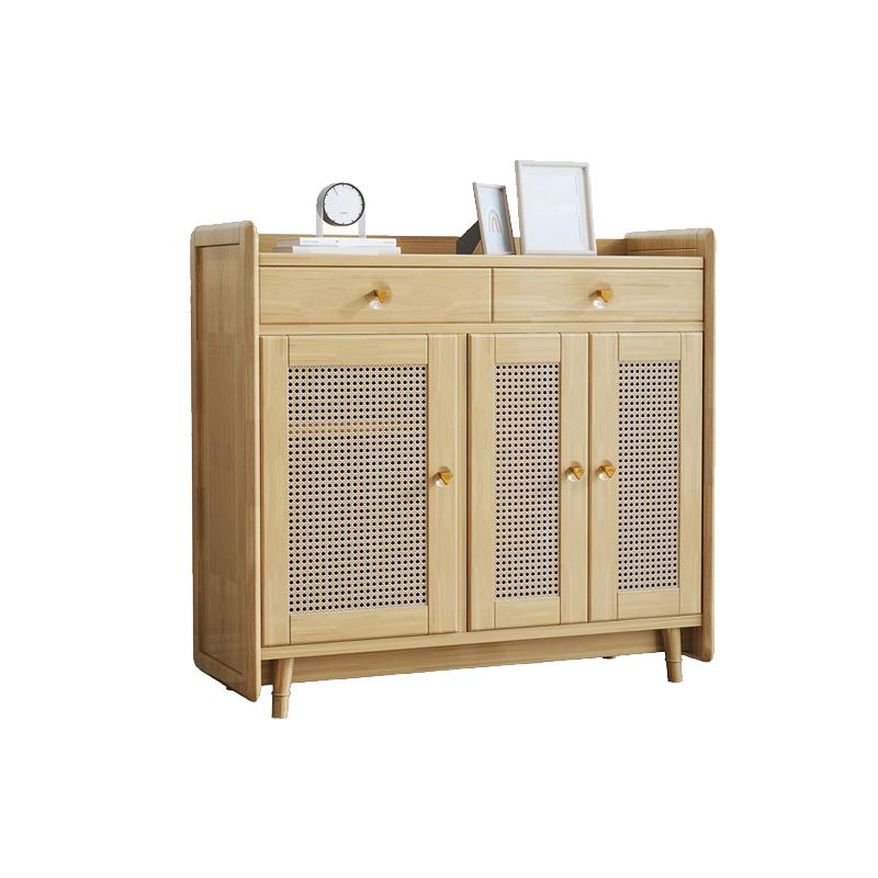 2 - cassetto e mobile a 2 porte da 42,5 "Armadietto di stoccaggio di rattan alto