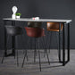 Modern Indoor Backrest Bar Stool Faux Leather Upholstered Bar Stool