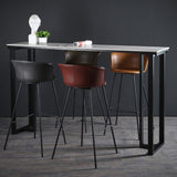 Modern Indoor Backrest Bar Stool Faux Leather Upholstered Bar Stool