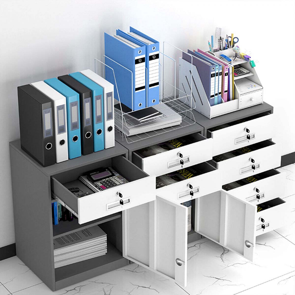 Industrial Metal Filing Cabinet Locking Drawers and Storage Cabinet Clearhalo 'Filing Cabinets' 'filling_cabinets' 'furn' 'furn_filling_cabinets' 'Furniture' 'Office Furniture' 1200x1200_1b061fe1-d5c9-4d11-b6a1-3f2cdad180fe