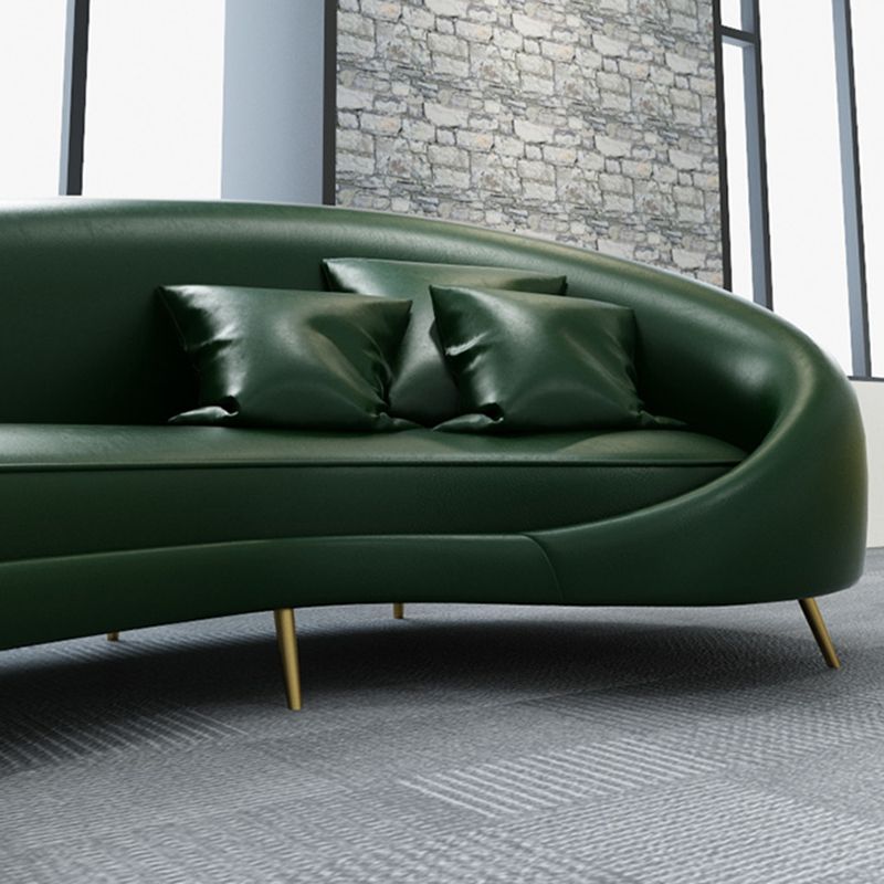 35,43 inch brede lederen bank hellende arm strakke achterkant modulaire bank