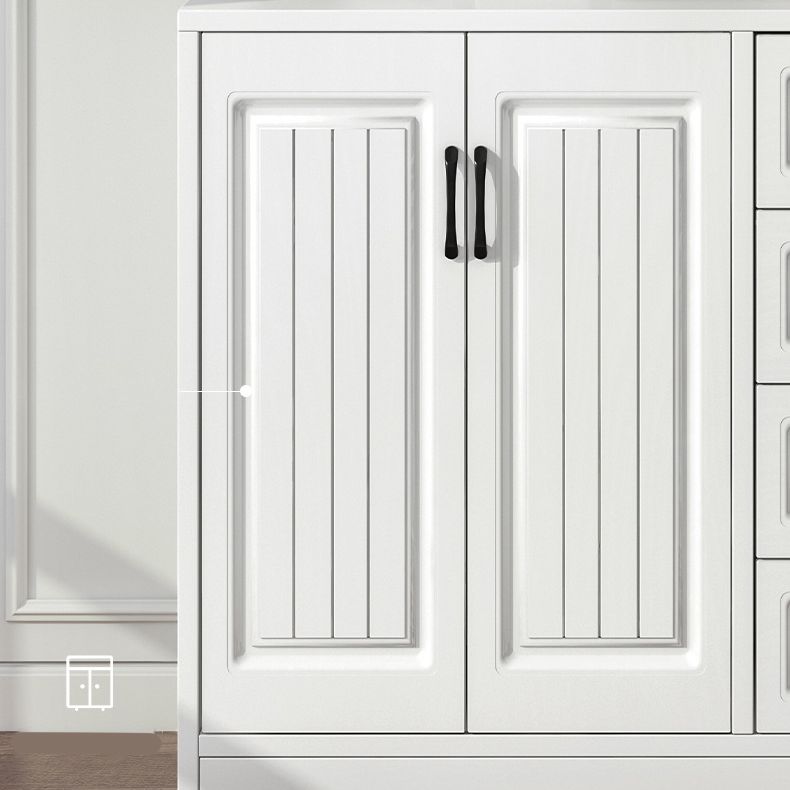 Serveur de restauration en bois blanc d'ingénierie serveur de buffet moderne avec tiroirs