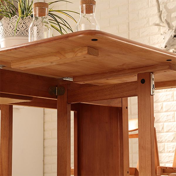 Mid-Century Rectangle Table Solid Wood Folding Table , 51"Lx34.6"Wx29.5"H