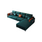 Pillow Arms Sectional Contemporary Stain-Resistant Faux Leather 4-Seater Sofa