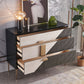 Glam -stijl dressoir houten dressoir met metalen benen voor woonkamer